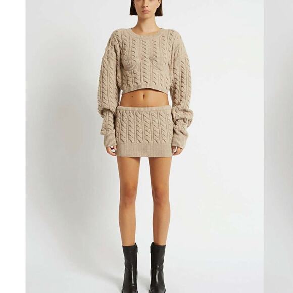 NWT Christopher Esber Cable Knit Micro Skirt in Tan - Picture 2 of 9